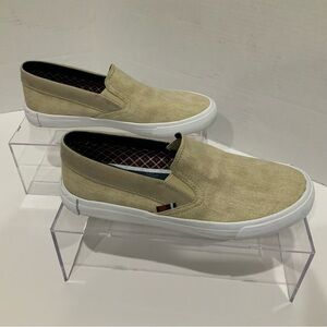 Ben Sherman Beige Canvas Slip-On Loafers with White Sole